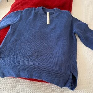 Lululemon purple blue wool cotton blend sweater, Sz 6